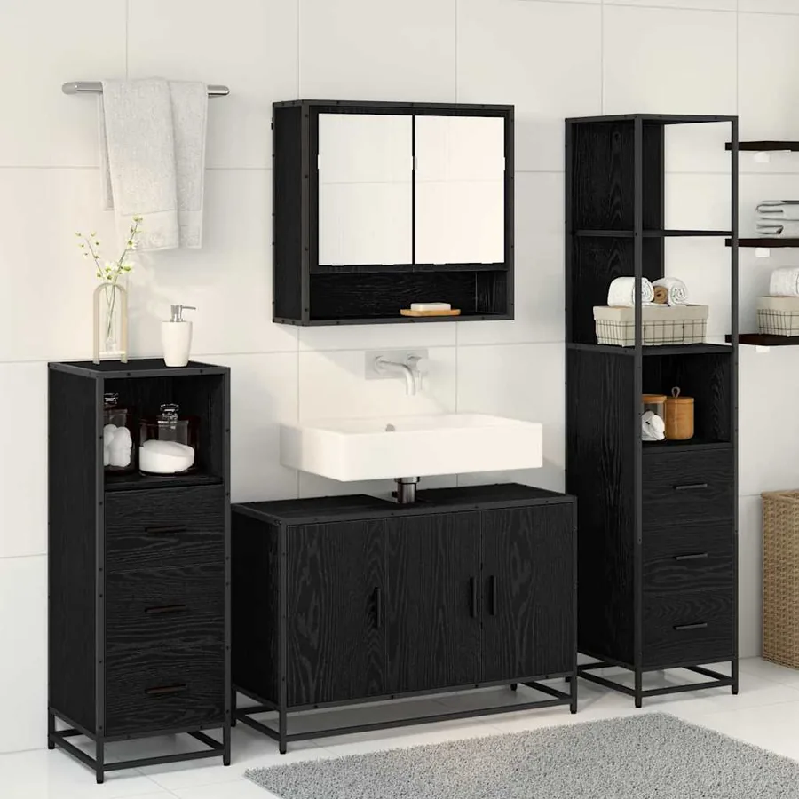 Ensemble de mobilier de salle de bain 3 pc Chêne artisanal - 4