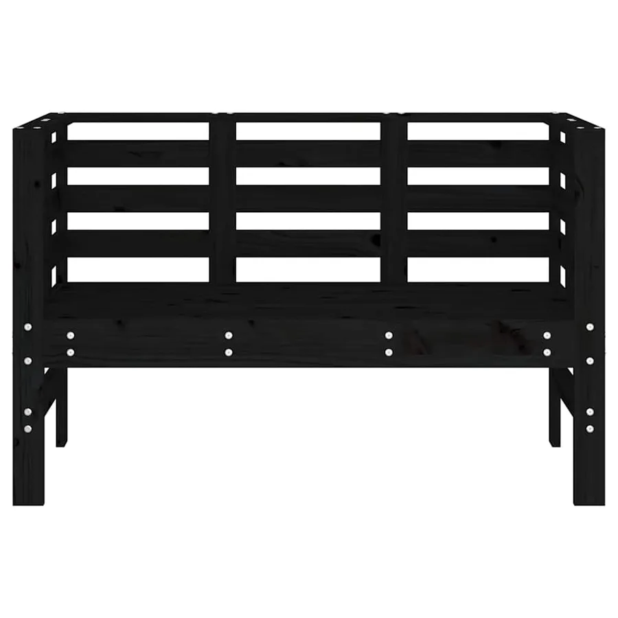 Banc de jardin noir 111,5x53x71 cm bois massif de pin - 4