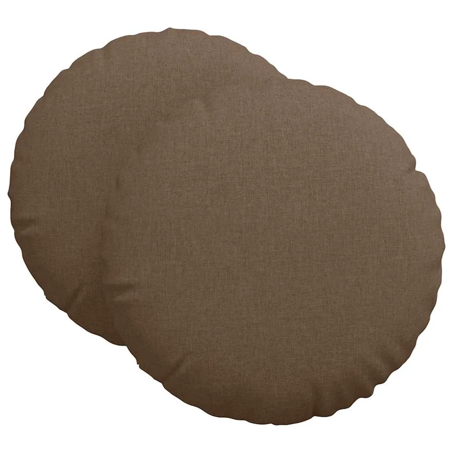 Coussins de siège 2 pcs Marron Ø60 x 21 cm tissu - 2