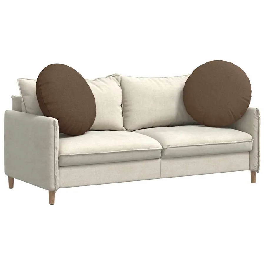Coussins de siège 2 pcs Marron Ø60 x 21 cm tissu - 3