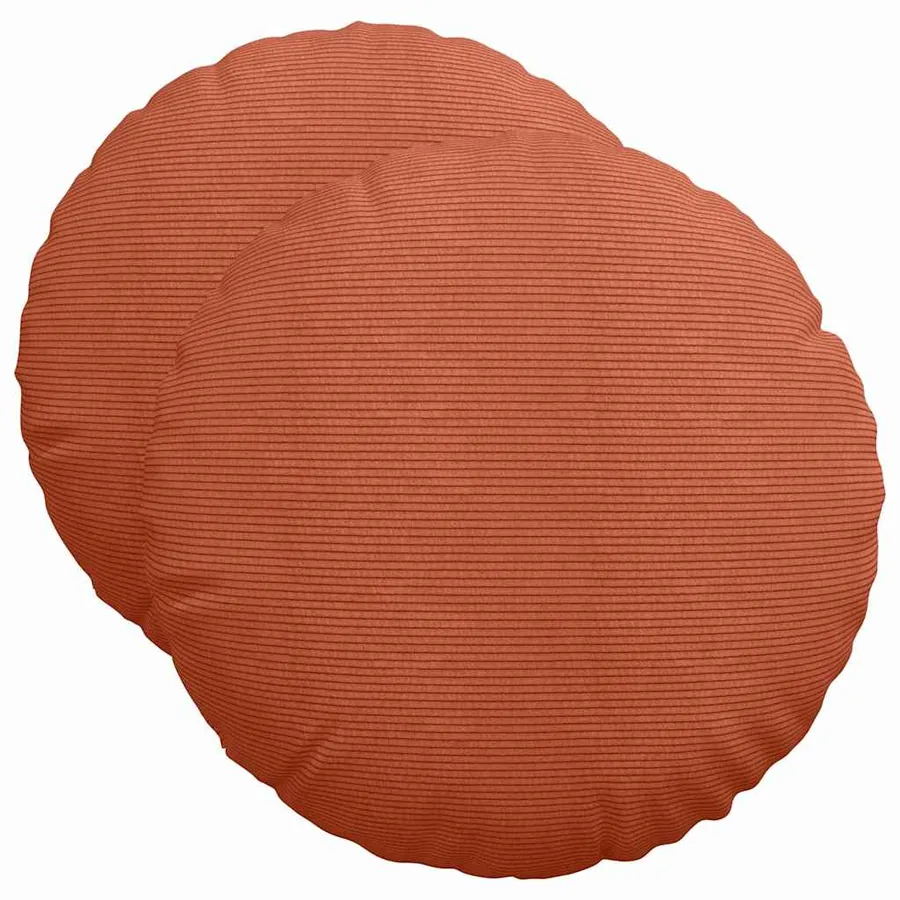 Coussins de siège 2 pcs Rouge orange Ø50 x 19 cm - 2