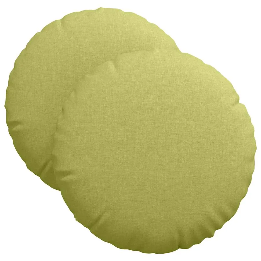 Coussins de siège 2 pcs Vert clair Ø40 x 13 cm tissu - 2