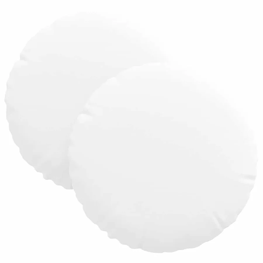 Coussins de siège 2 pcs Blanc Ø30 x 13 cm tissu - 2