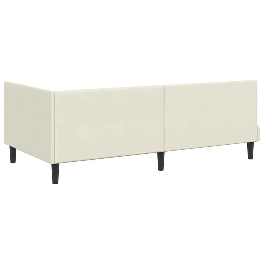 Cadre de lit d'angle Crème 100 cm x 200 cm Velours - 7