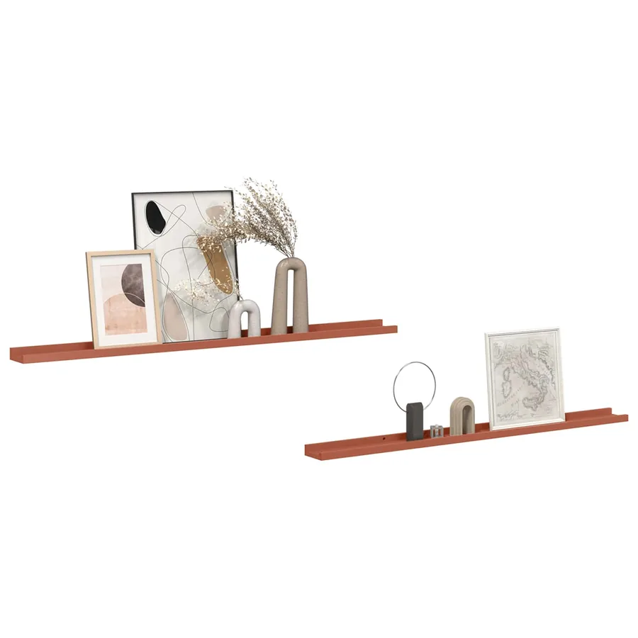 Étagère Murale Montage mural 2 pcs Rouge 115 x 9 x 3 cm - 3