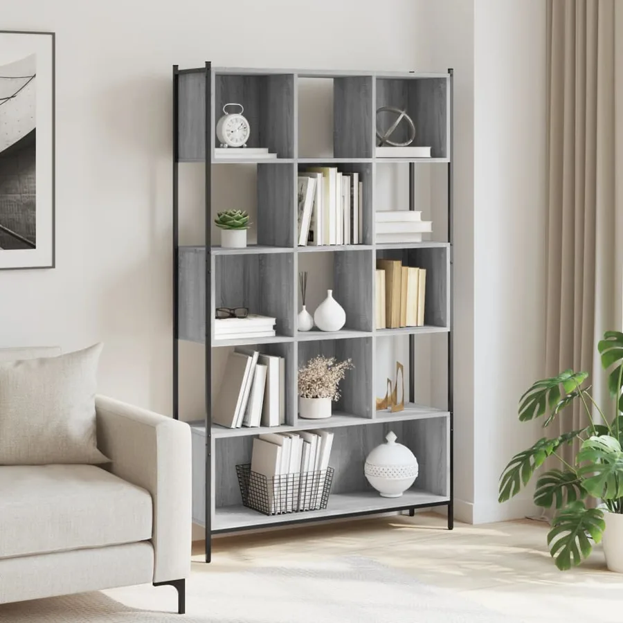 Bibliothèque sonoma gris 102x28x172 cm bois d'ingénierie - 3