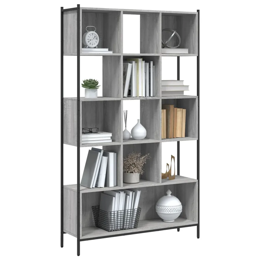 Bibliothèque sonoma gris 102x28x172 cm bois d'ingénierie - 4