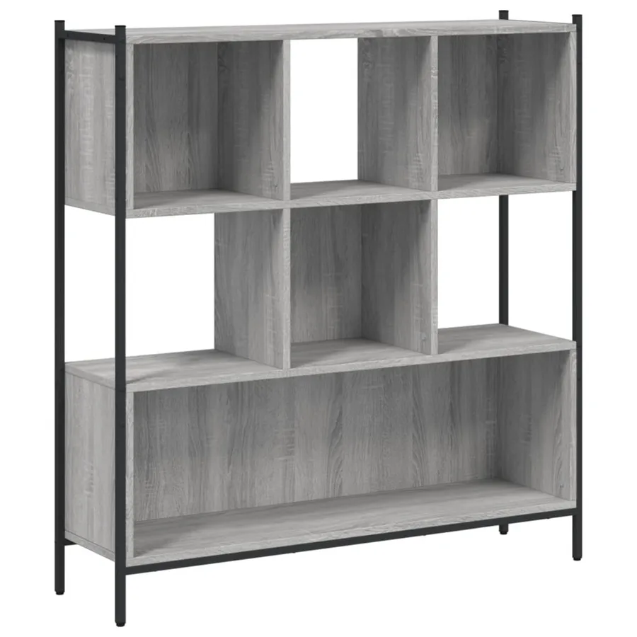 Bibliothèque sonoma gris 102x28x172 cm bois d'ingénierie - 8