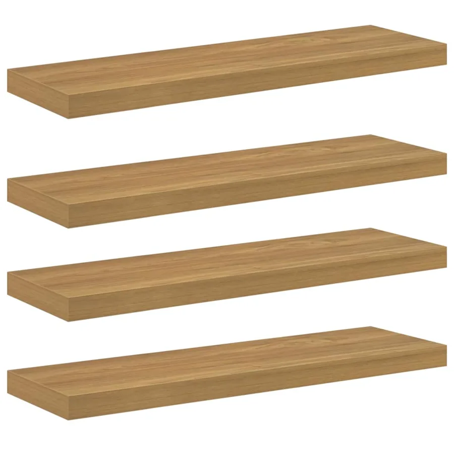 Étagère Murale 4 pcs Marron 90 x 23,5 x 4 cm Bois d'ingénierie - 2