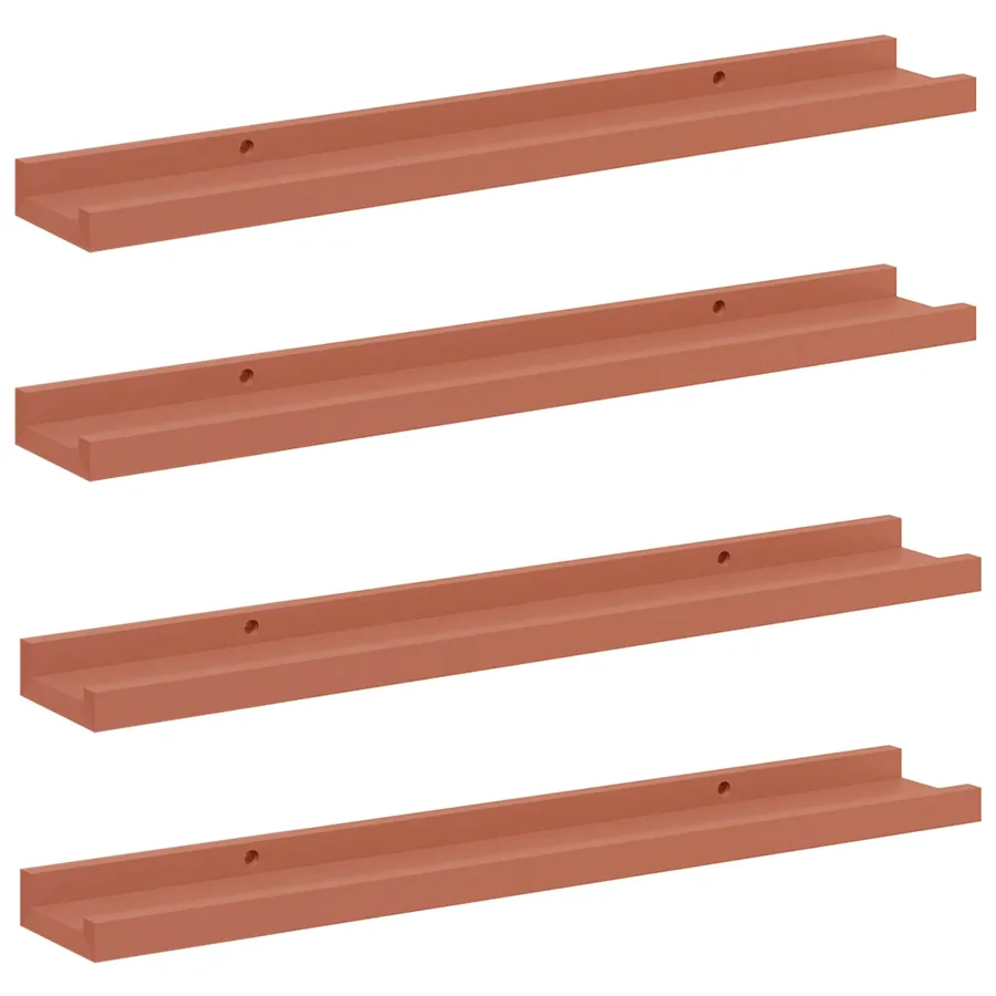 Étagère Murale Montage mural 4 pcs Rouge 60 x 9 x 3 cm - 2