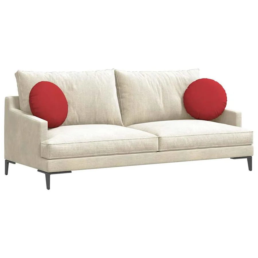 Coussins de siège 2 pcs Rouge Ø40 x 13 cm tissu - 3