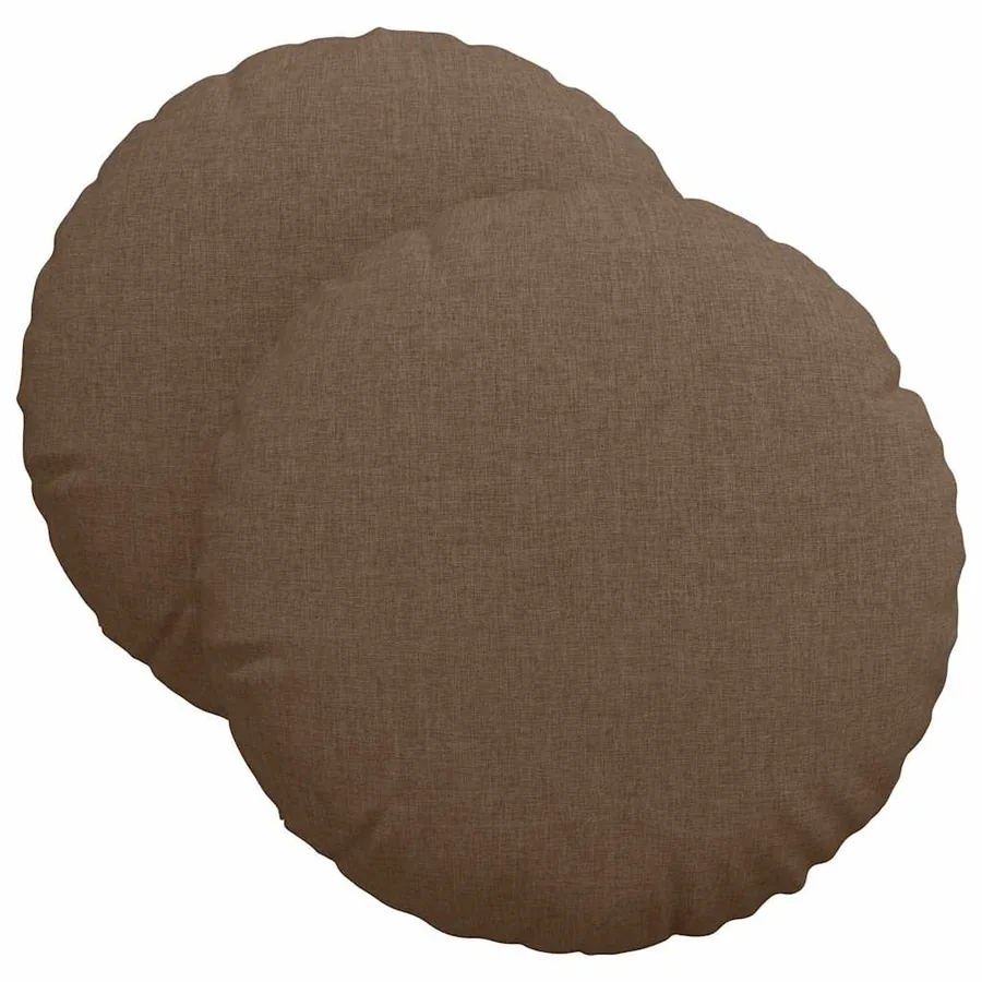 Coussins de siège 2 pcs Marron Ø40 x 13 cm tissu - 2