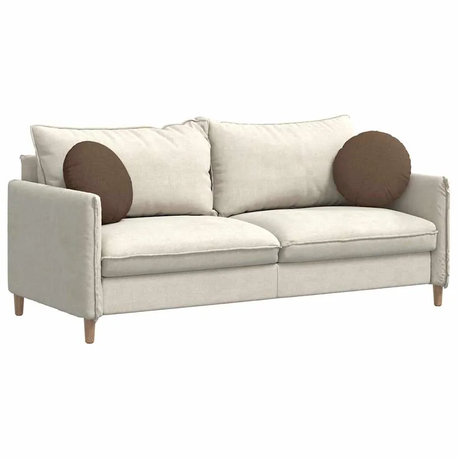 Coussins de siège 2 pcs Marron Ø40 x 13 cm tissu - 3