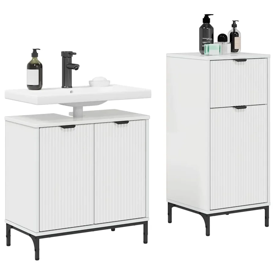 Ensemble de mobilier de salle de bain 2 pcs Blanc brillant - 3