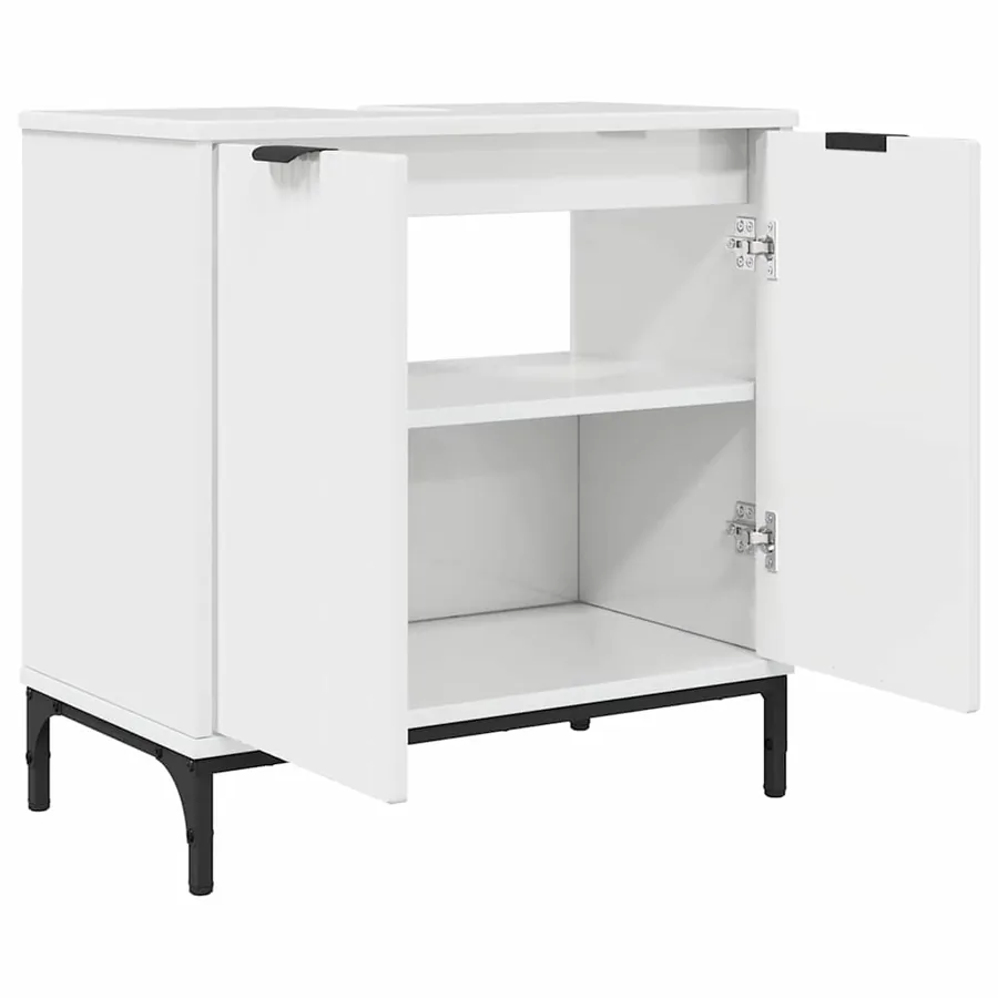 Ensemble de mobilier de salle de bain 2 pcs Blanc brillant - 5