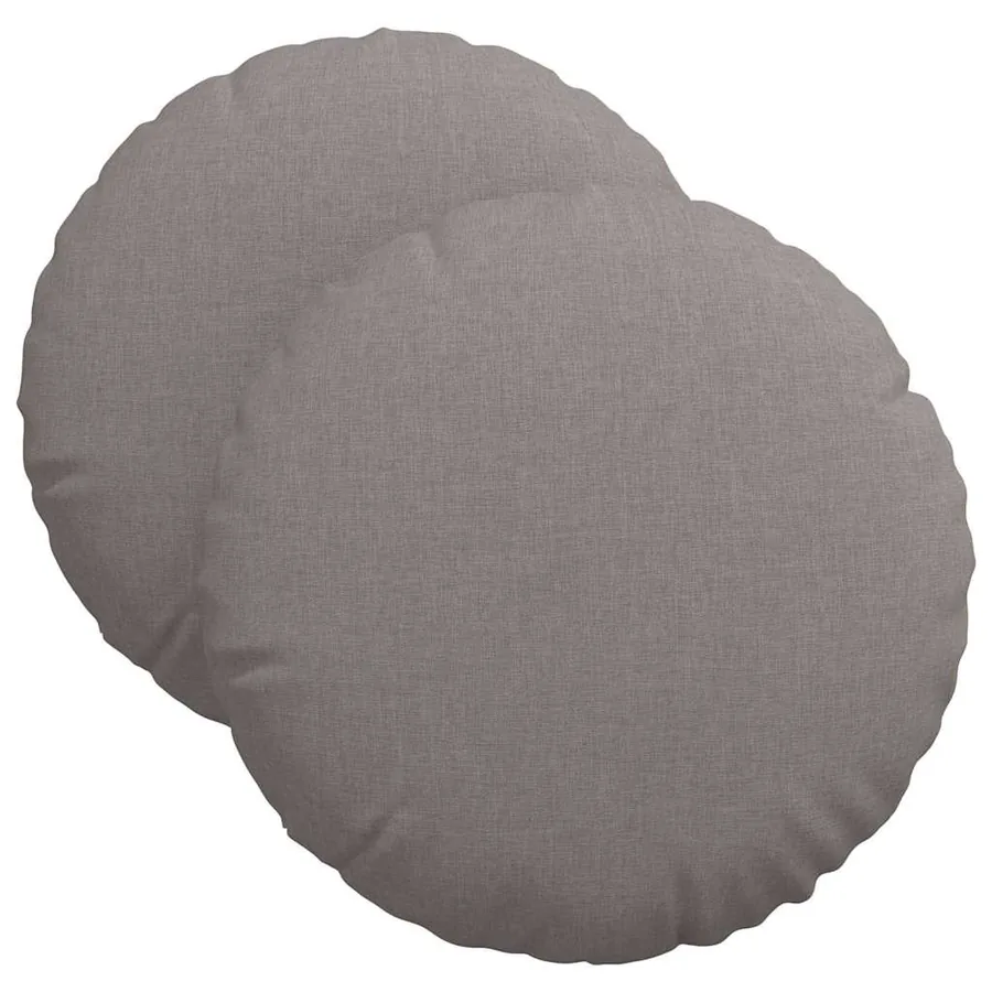 Coussins de siège 2 pcs Taupe Ø40 x 13 cm tissu - 2