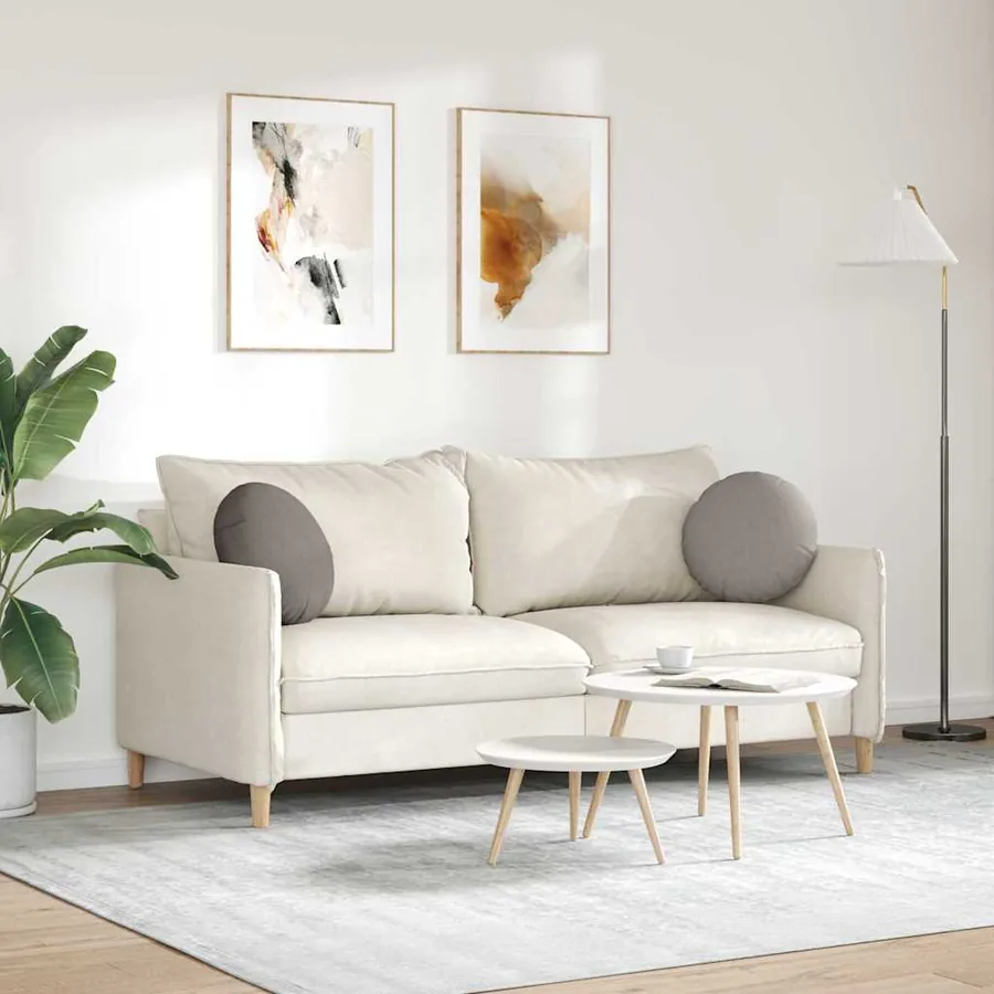 Coussins de siège 2 pcs Taupe Ø40 x 13 cm tissu - 4