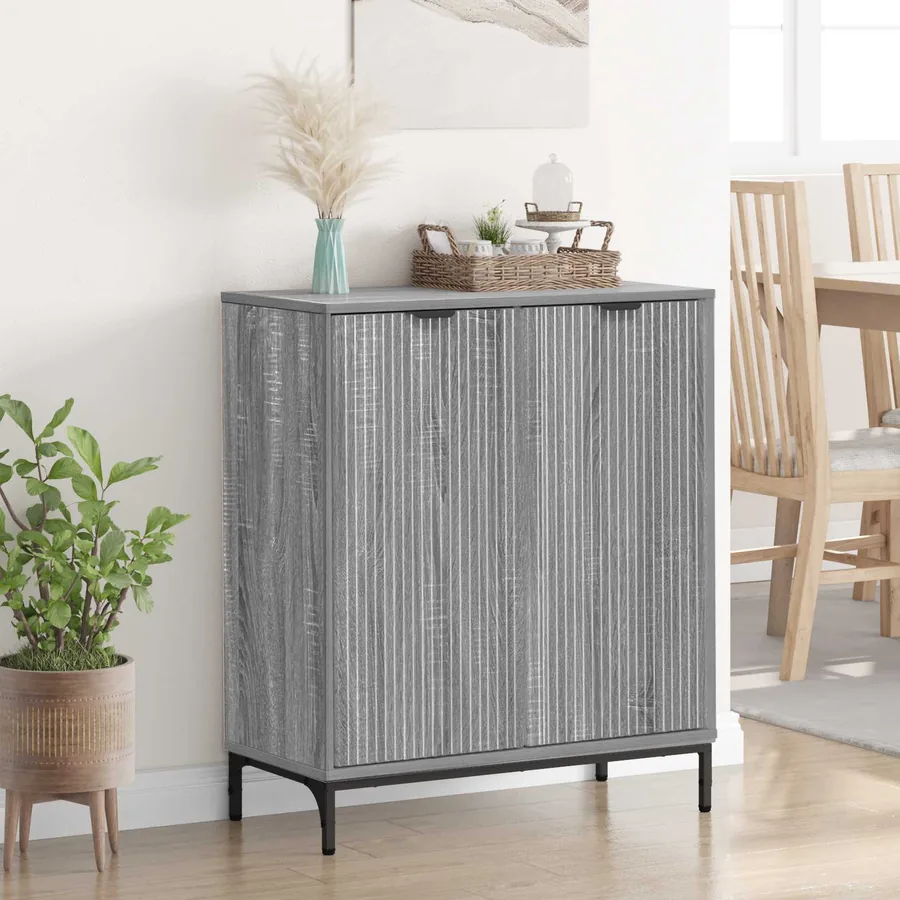 Buffet Gris Sonoma 69,5 x 33 x 82 cm Bois d'ingénierie - 4