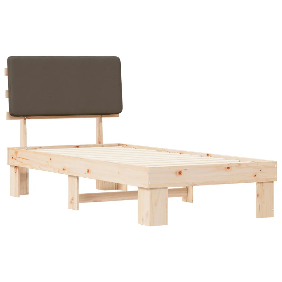 Cadre de lit avec tête de lit rembourrée Taupe 90 x 200 cm - 4