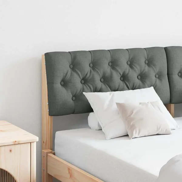 Tête de lit capitonnée Gris foncé 160 cm Pin massif