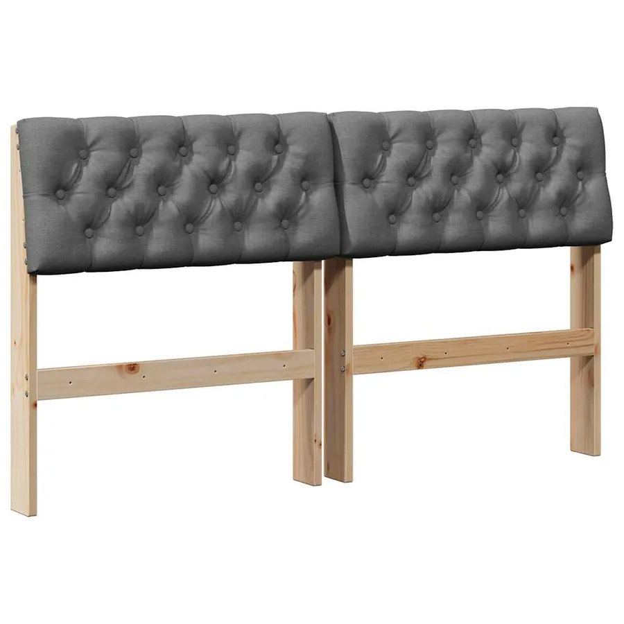 Tête de lit capitonnée Gris foncé 160 cm Pin massif - 2