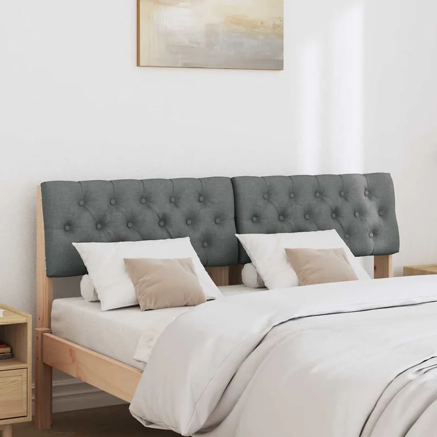 Tête de lit capitonnée Gris foncé 160 cm Pin massif - 3