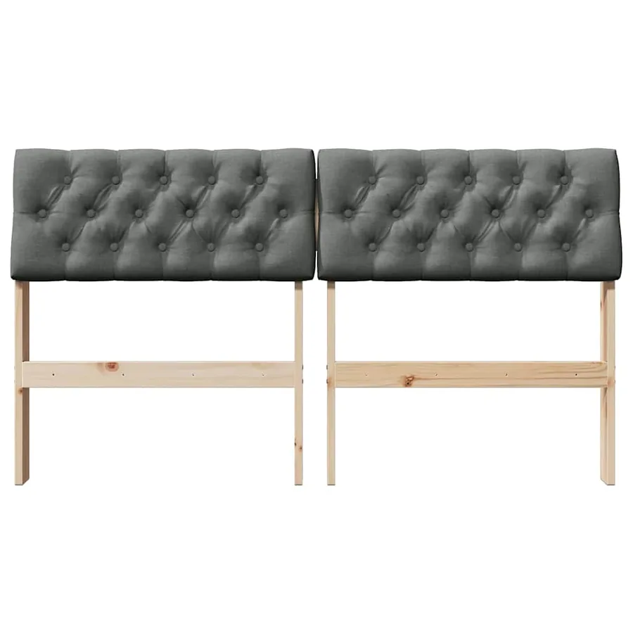 Tête de lit capitonnée Gris foncé 160 cm Pin massif - 4