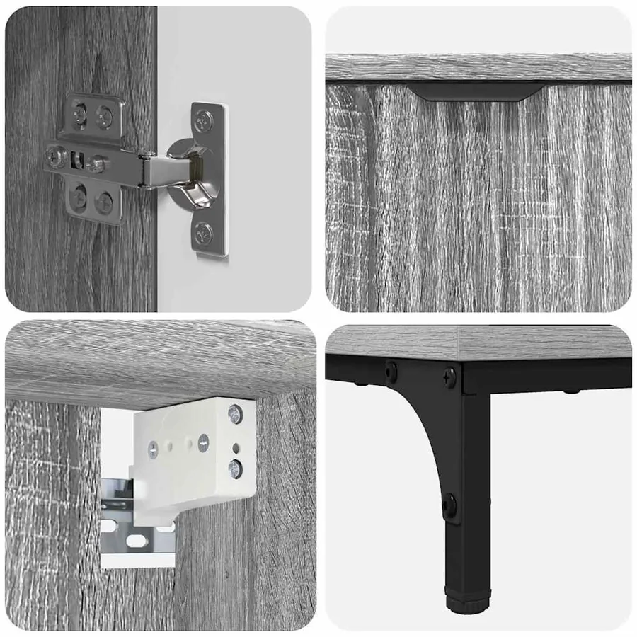 Ensemble de mobilier de salle de bain avec tiroir Gris Sonoma - 10