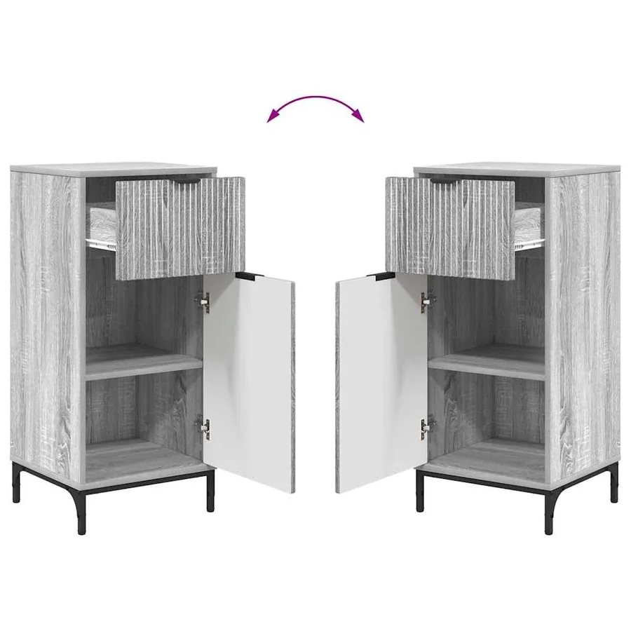 Ensemble de mobilier de salle de bain avec tiroir Gris Sonoma - 12