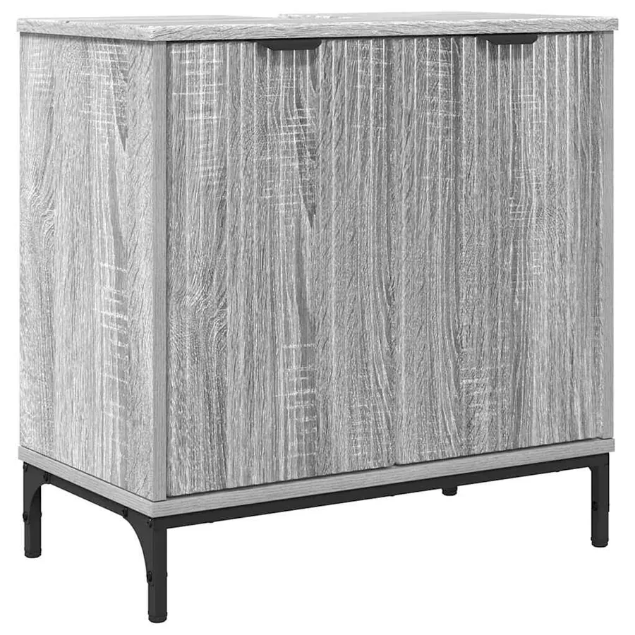 Ensemble de mobilier de salle de bain avec tiroir Gris Sonoma - 5