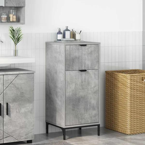 Cabinet de salle de bain Gris béton 39,5 x 36 x 88 cm