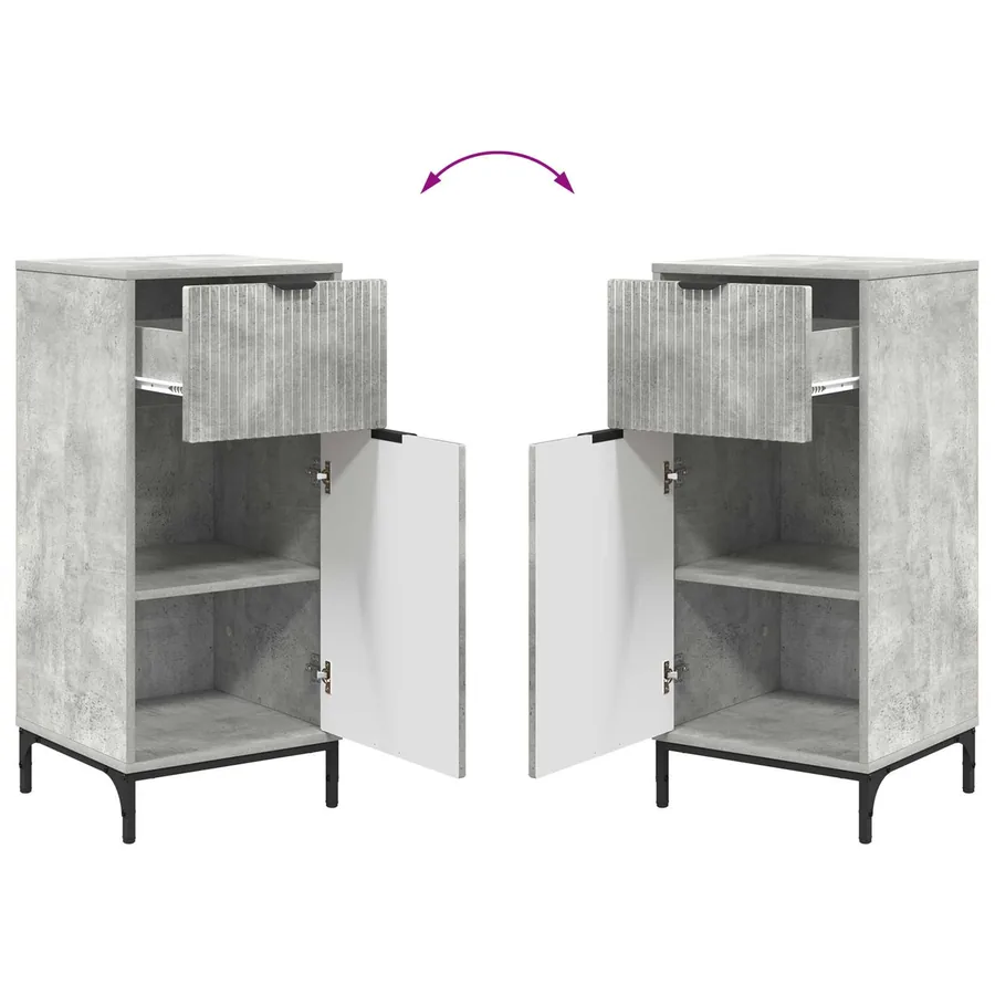 Cabinet de salle de bain Gris béton 39,5 x 36 x 88 cm - 12