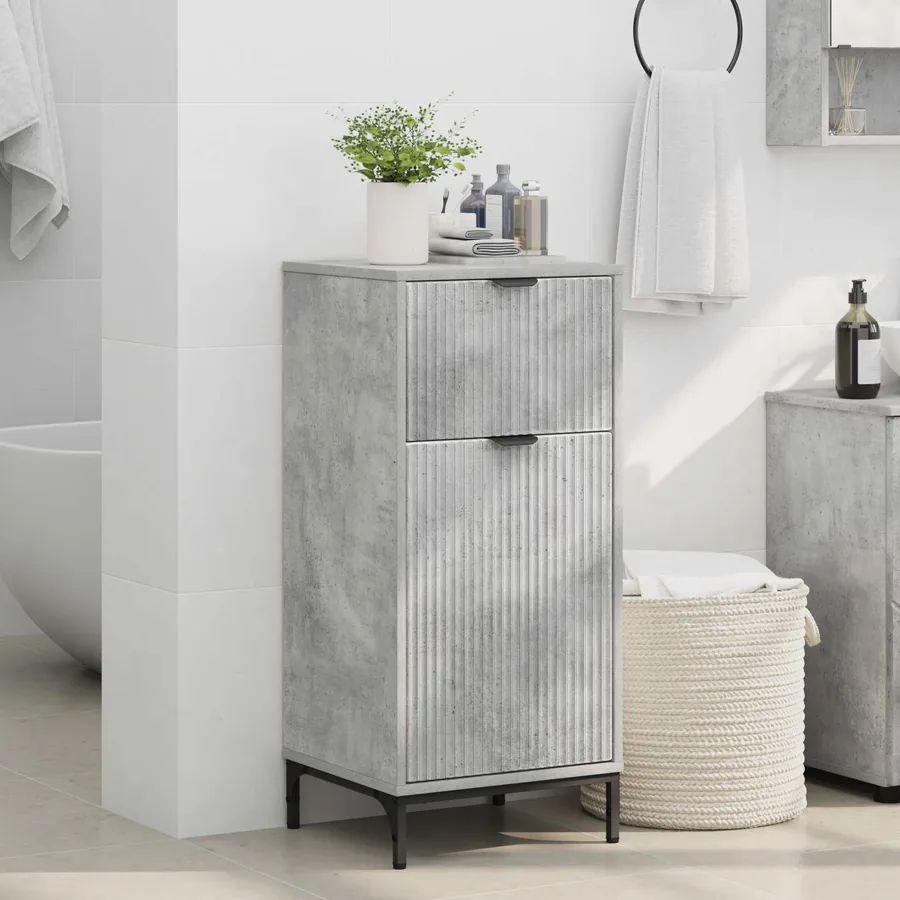 Cabinet de salle de bain Gris béton 39,5 x 36 x 88 cm - 4