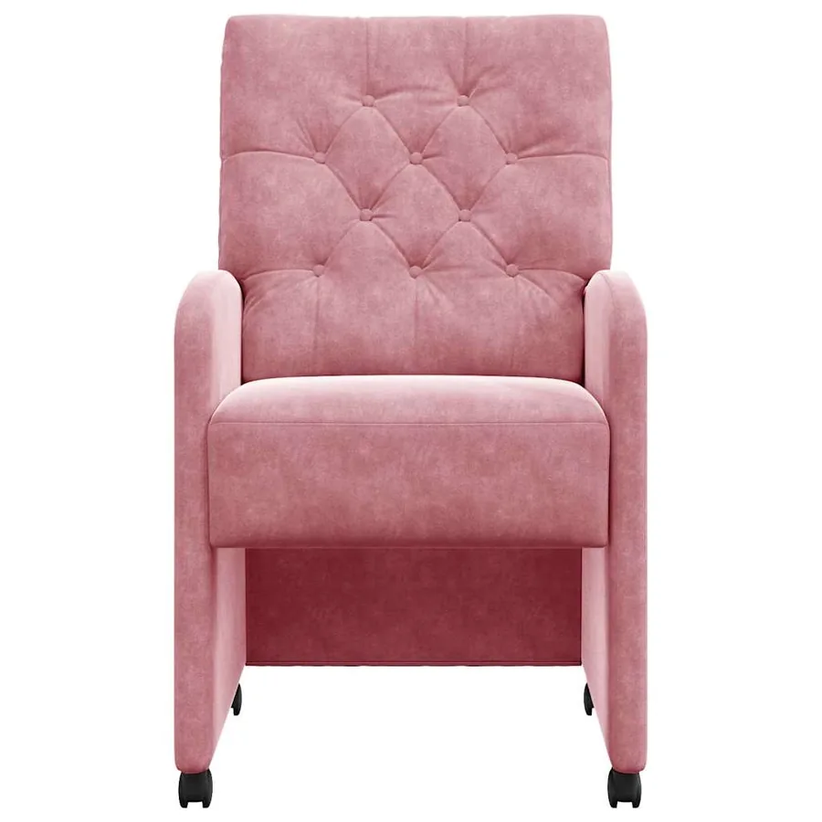 Chaises de Salle à Manger avec Roues 2 pcs Rose 58 x 67 x 97 cm - 4