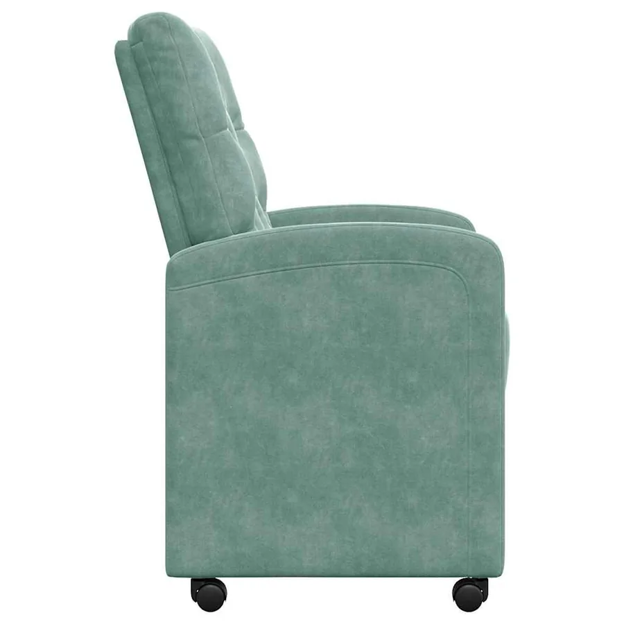 Chaises de Salle à Manger avec Roues 2 pcs Vert marin Velours - 5