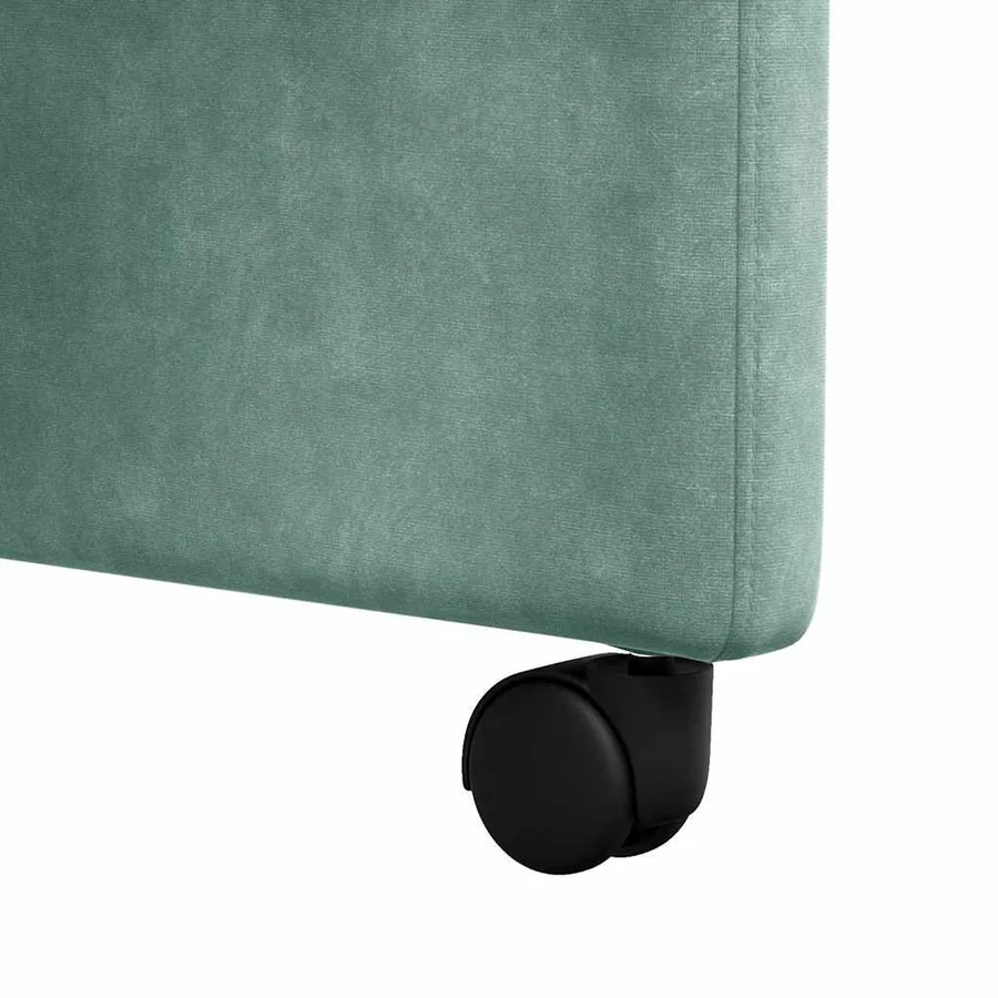 Chaises de Salle à Manger avec Roues 2 pcs Vert marin Velours - 9