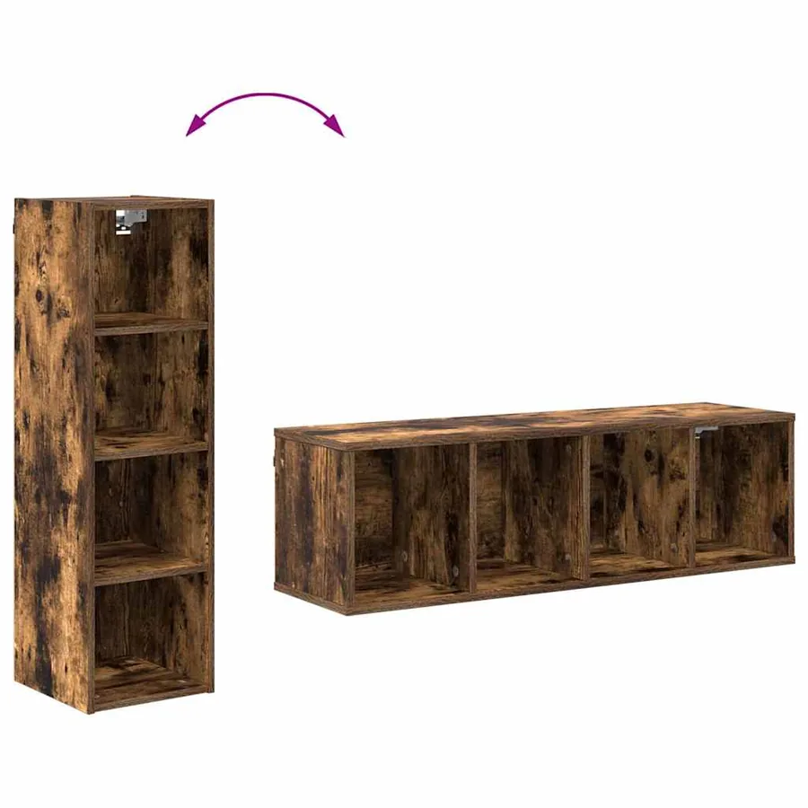 Armoire suspendue avec stockage Chêne fumé 30 x 29,5 x 100 cm - 10