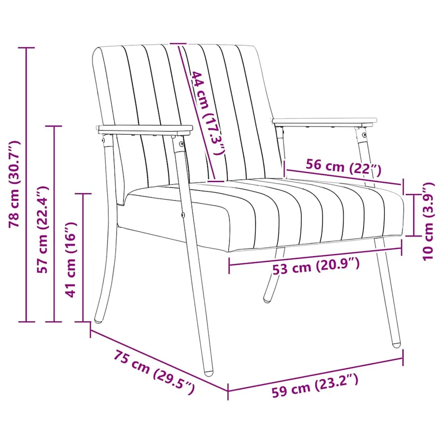 fauteuil Turquoise 59 x 75 x 78 cm Velours - 8