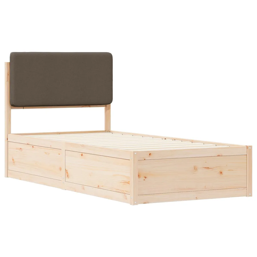 Cadre de lit avec tête de lit rembourrée Taupe 75 x 190 cm - 4