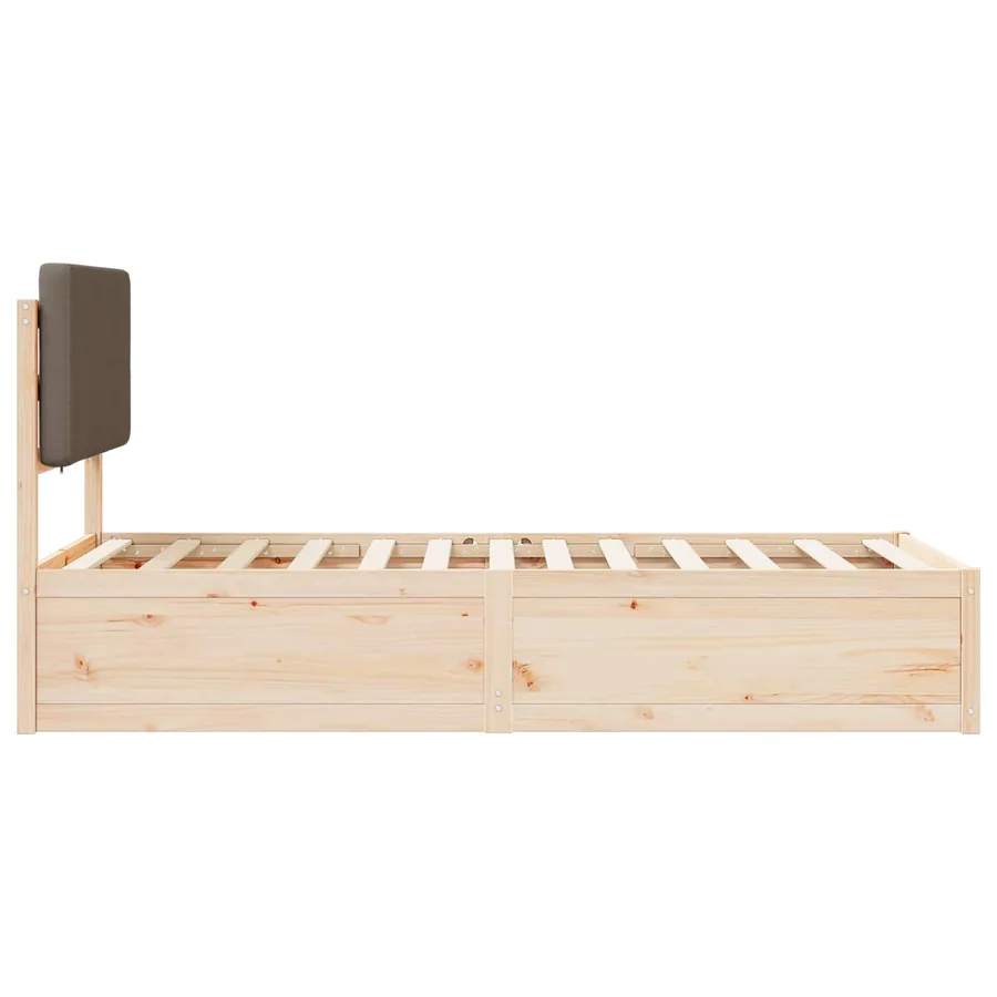 Cadre de lit avec tête de lit rembourrée Taupe 75 x 190 cm - 6