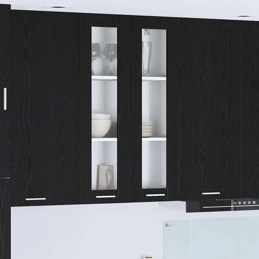 Armoire suspendue avec porte Riga Chêne noir 60 x 31 x 100 cm