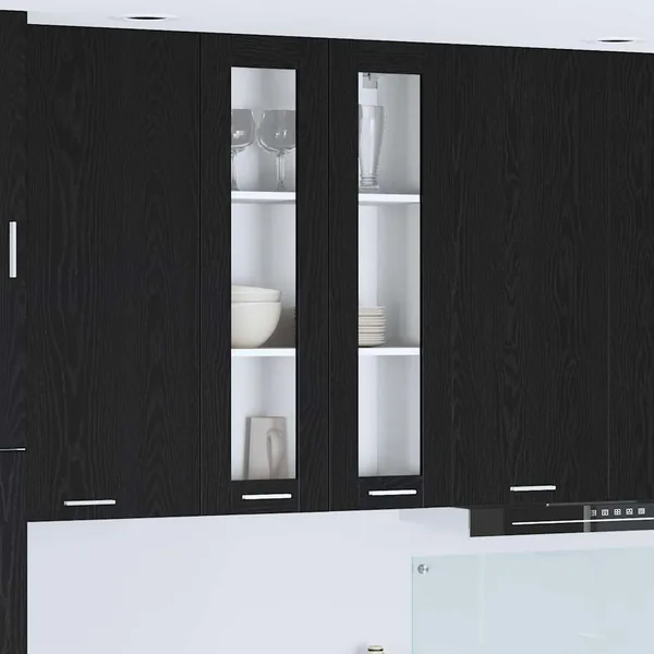Armoire suspendue avec porte Riga Chêne noir 60 x 31 x 100 cm