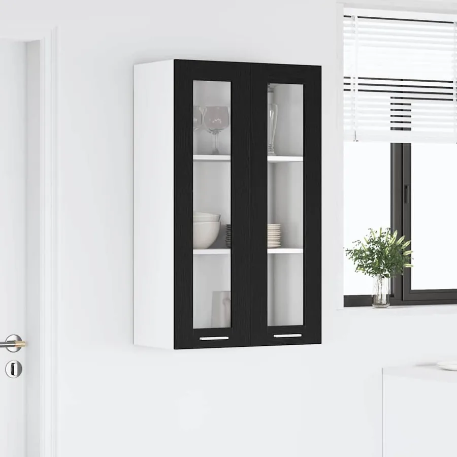 Armoire suspendue avec porte Riga Chêne noir 60 x 31 x 100 cm - 4