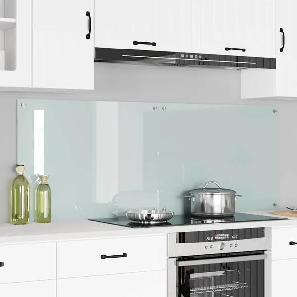 Crédence de cuisine 2 pcs Blanc 80 x 60 cm verre trempé