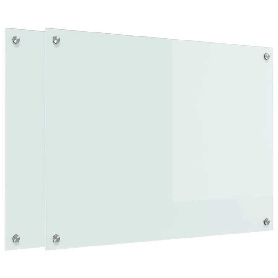 Crédence de cuisine 2 pcs Blanc 80 x 60 cm verre trempé - 2