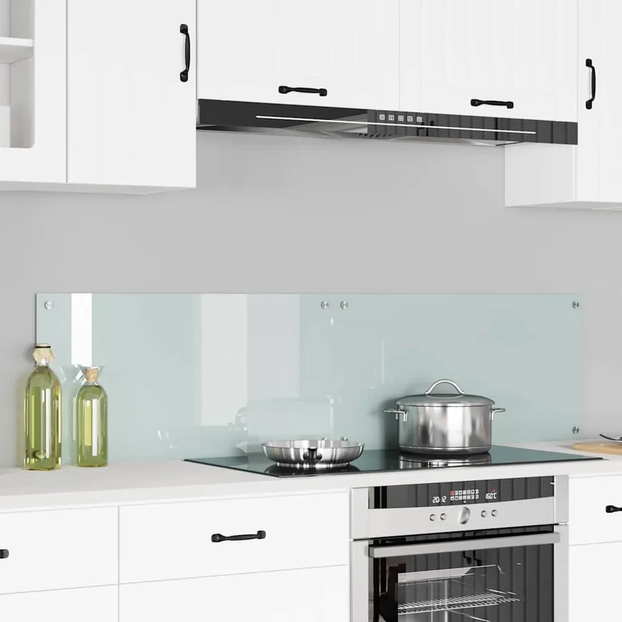 Crédence de cuisine 2 pcs Blanc 80 x 40 cm verre trempé