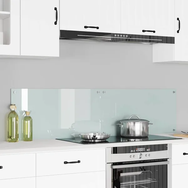 Crédence de cuisine 2 pcs Blanc 80 x 40 cm verre trempé