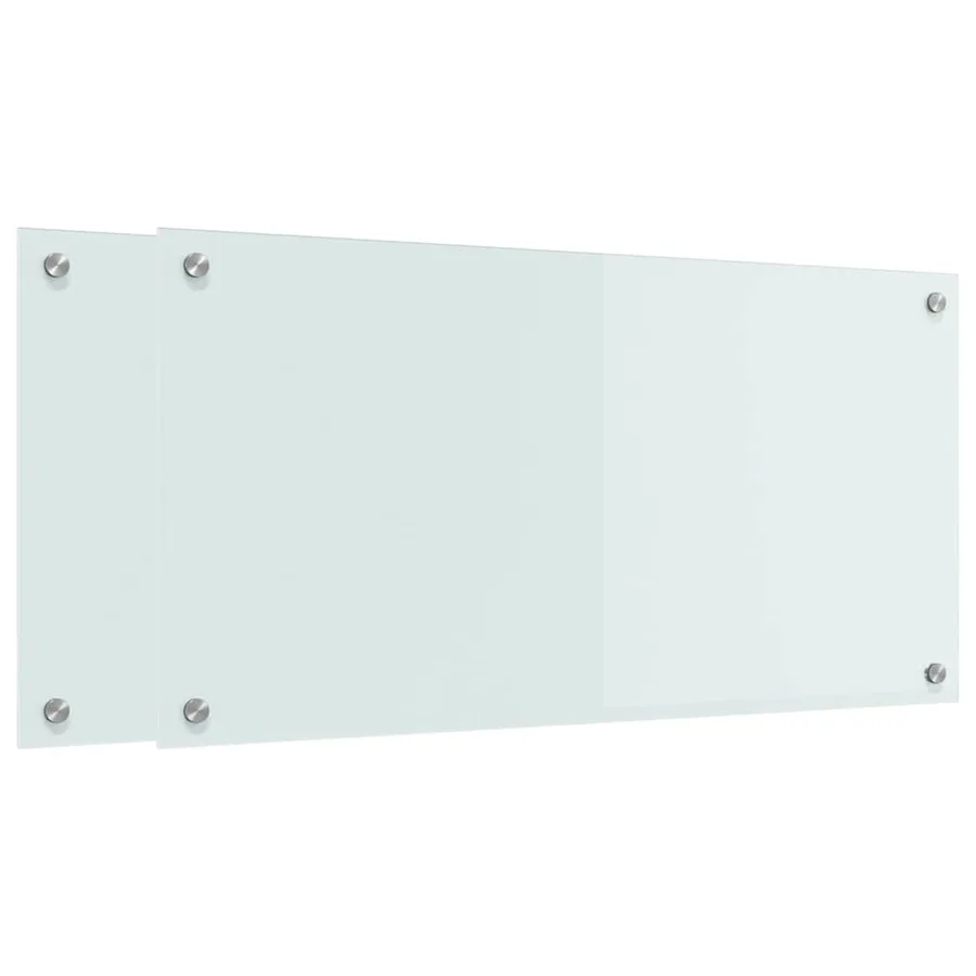 Crédence de cuisine 2 pcs Blanc 80 x 40 cm verre trempé - 2