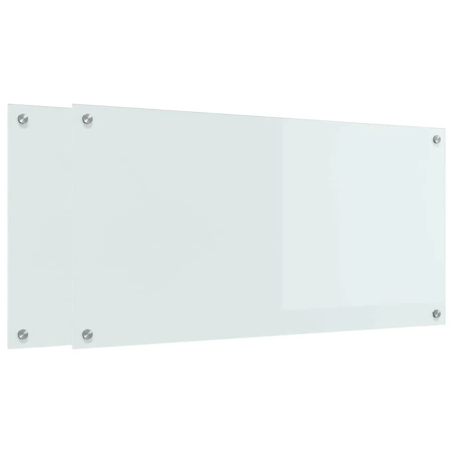 Crédence de cuisine 2 pcs Blanc 100 x 50 cm verre trempé - 2