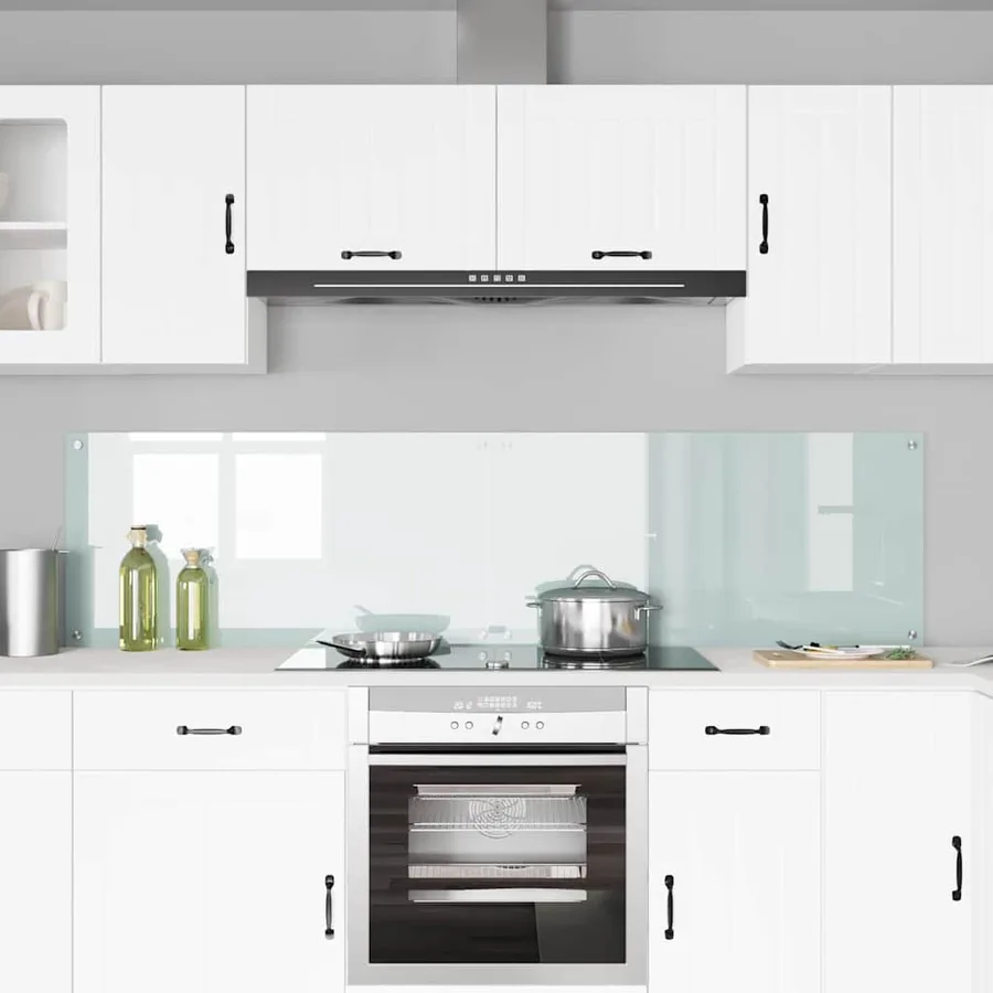 Crédence de cuisine 2 pcs Blanc 100 x 50 cm verre trempé - 3